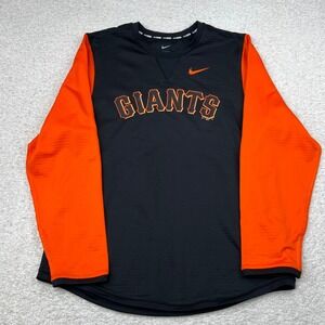 Nike MLB San Francisco Giants Long Sleeve Warm Up Black Orange Mens XL 34180X